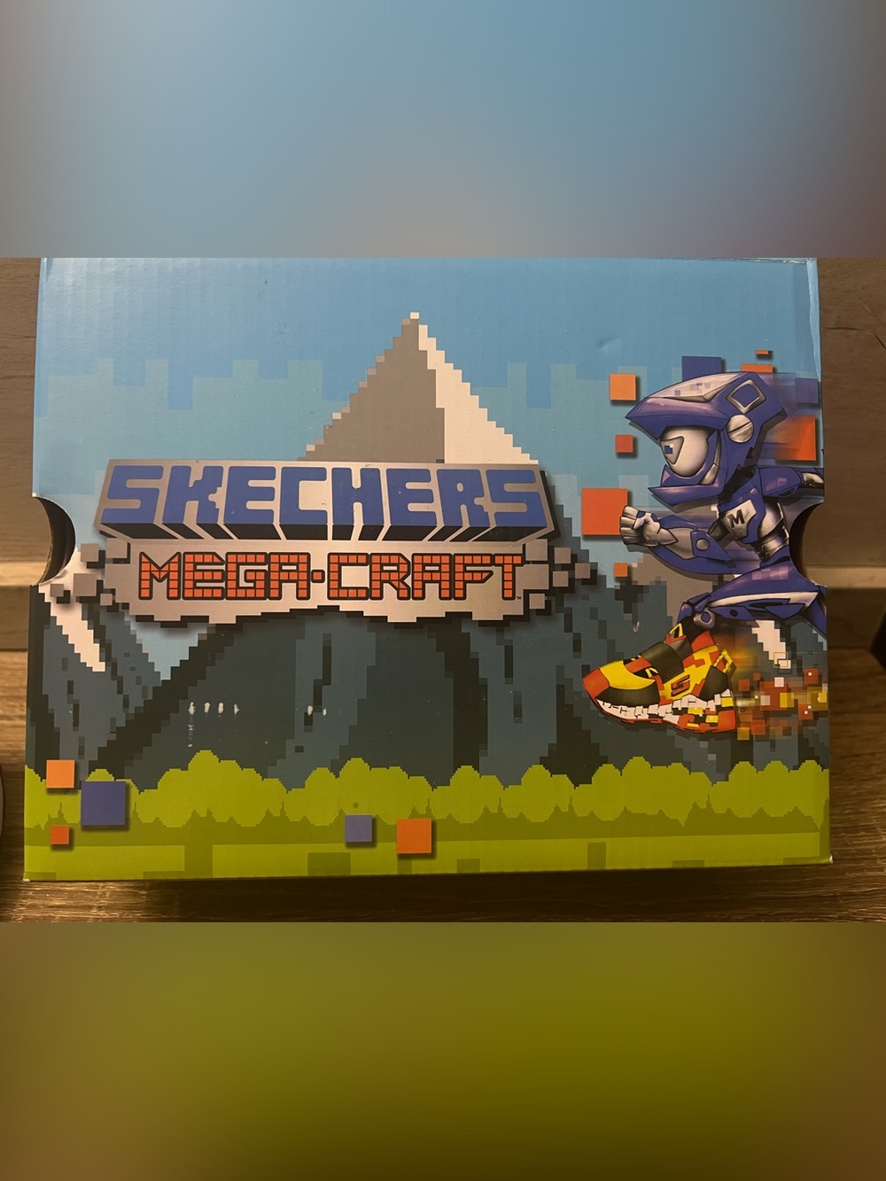 Skechers Kids Mega-Craft Black and Green Pixel-Style Sneaker - Picture 7 of 8